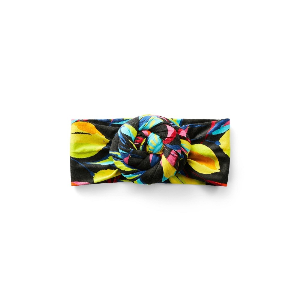 slide 2 of 3, Lemon Print Knotted Headband - Tabitha Brown for Target Black, 1 ct