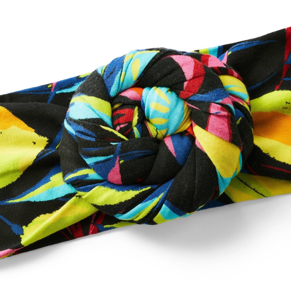 slide 3 of 3, Lemon Print Knotted Headband - Tabitha Brown for Target Black, 1 ct