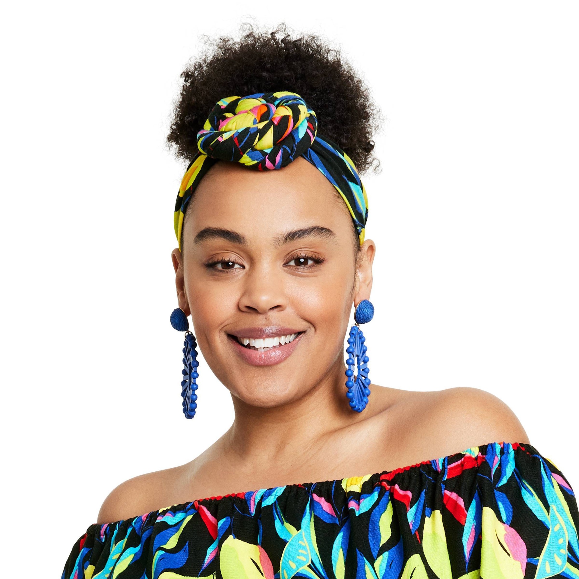 slide 1 of 3, Lemon Print Knotted Headband - Tabitha Brown for Target Black, 1 ct