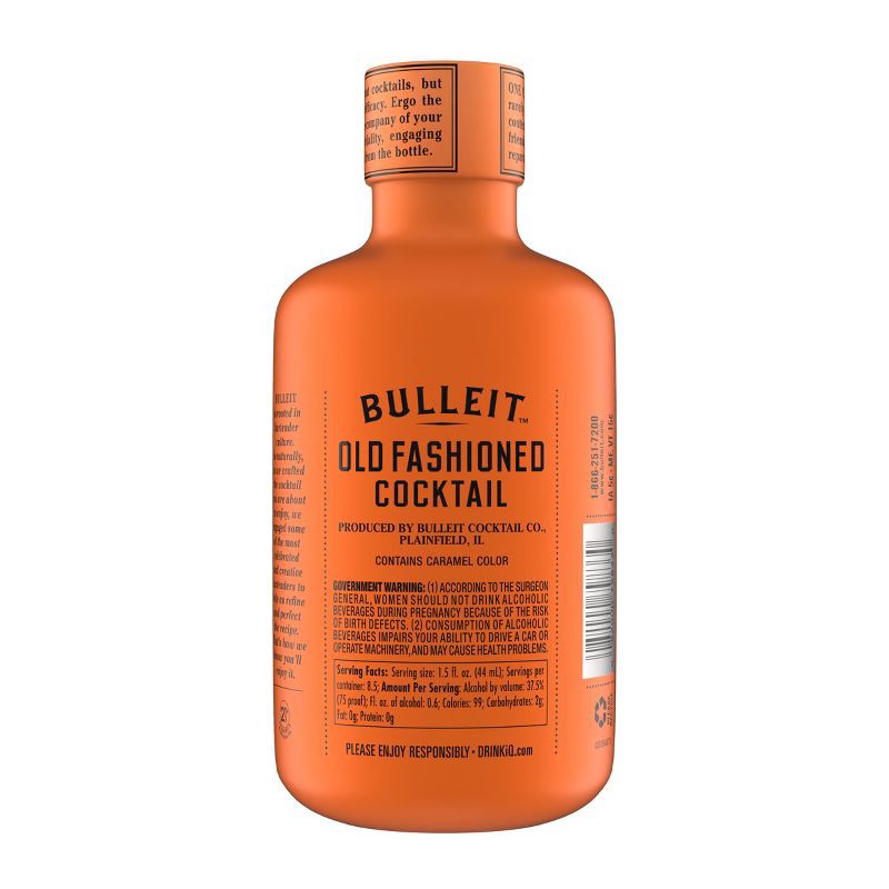 slide 8 of 9, Bulleit Bourbon Old Fashioned Ready To Drink - 375ml Bottle, 375 ml