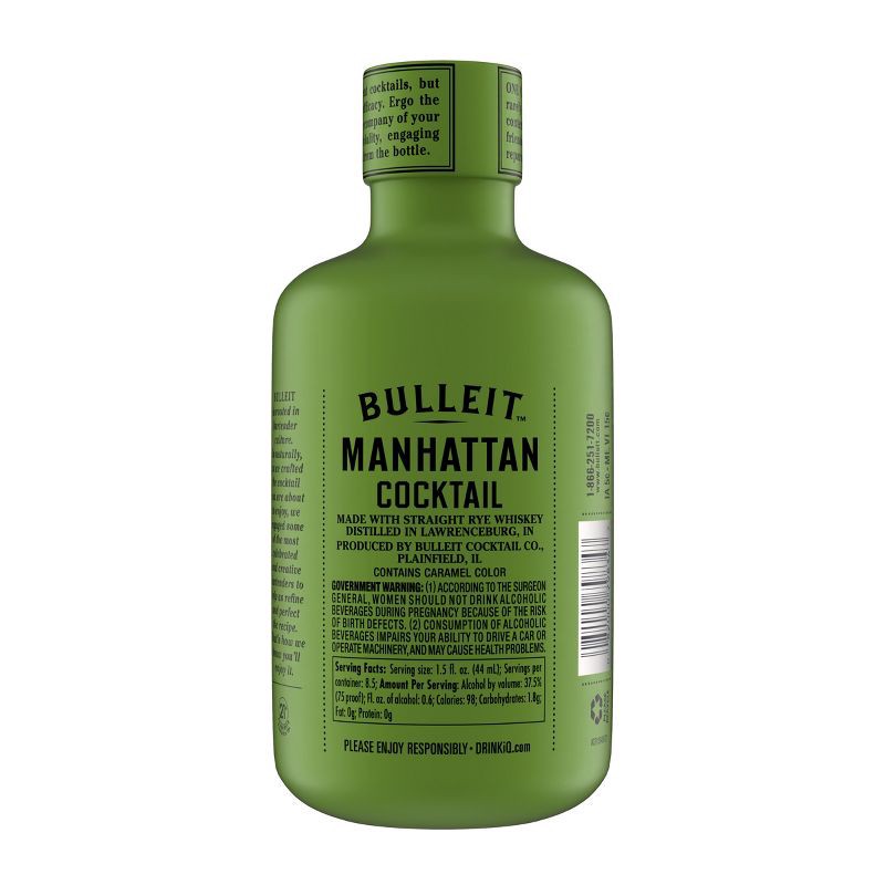 slide 7 of 11, Bulleit Bourbon Manhattan Ready To Drink - 375ml Bottle, 375 ml