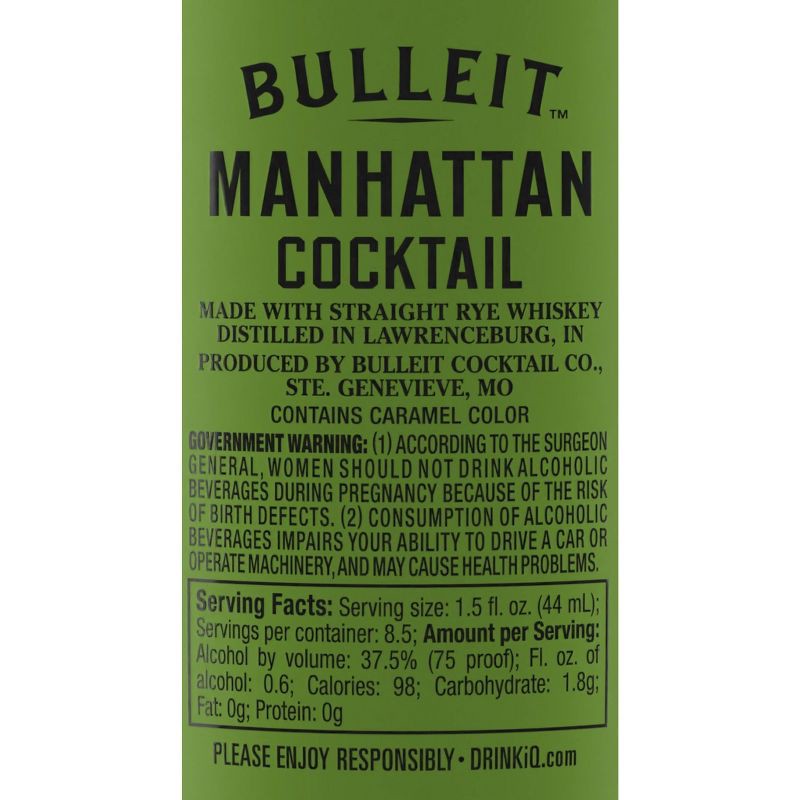 slide 9 of 11, Bulleit Bourbon Manhattan Ready To Drink - 375ml Bottle, 375 ml
