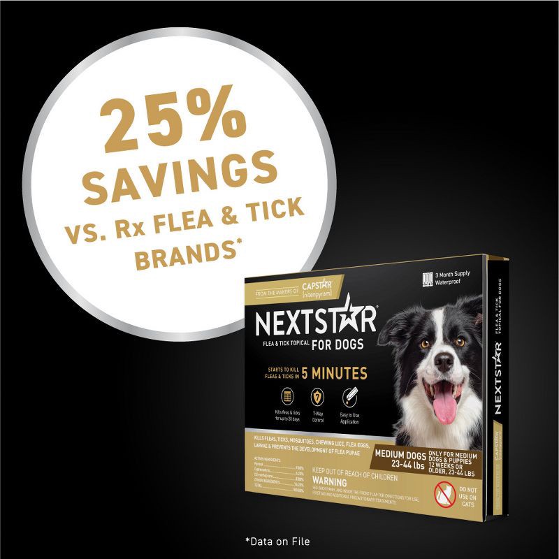 slide 4 of 11, NextStar Flea & Tick Topical Treatment for Medium Dogs - 23 to 44lbs - 3ct, 44 lb, 3 ct