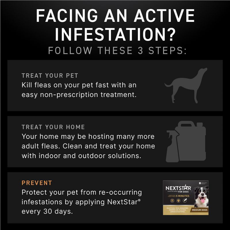 slide 6 of 11, NextStar Flea & Tick Topical Treatment for Medium Dogs - 23 to 44lbs - 3ct, 44 lb, 3 ct