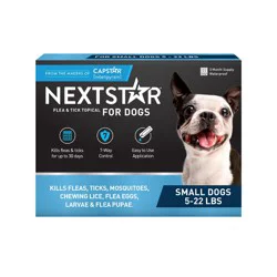 NextStar Flea & Tick Topical Treatment for Small Dogs - 5 to 22lbs - 3ct