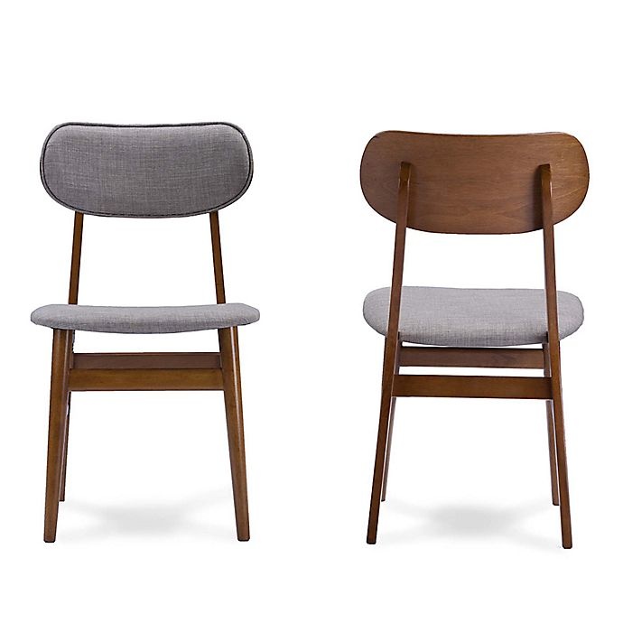 slide 3 of 5, Baxton Studio Sacramento Side Chairs - Walnut/Grey, 2 ct