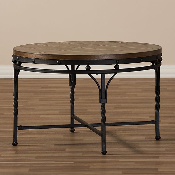 slide 2 of 5, Baxton Studio Austin Round Cocktail Table - Antique Bronze, 1 ct