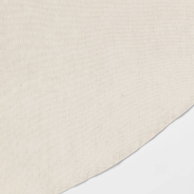 slide 3 of 3, 70" Cotton and Linen Blend Round Tablecloth - Threshold™: Traditional Off-White, Machine Washable, OEKO-TEX Certified, 1 ct