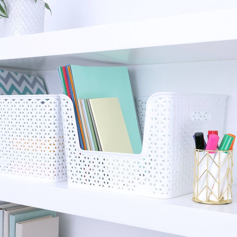 slide 3 of 6, Y-Weave Easy Access Storage Bin White - Brightroom™: Polypropylene, 15 Volume, 13" Cube Compatible, Rectangle Shape, 1 ct