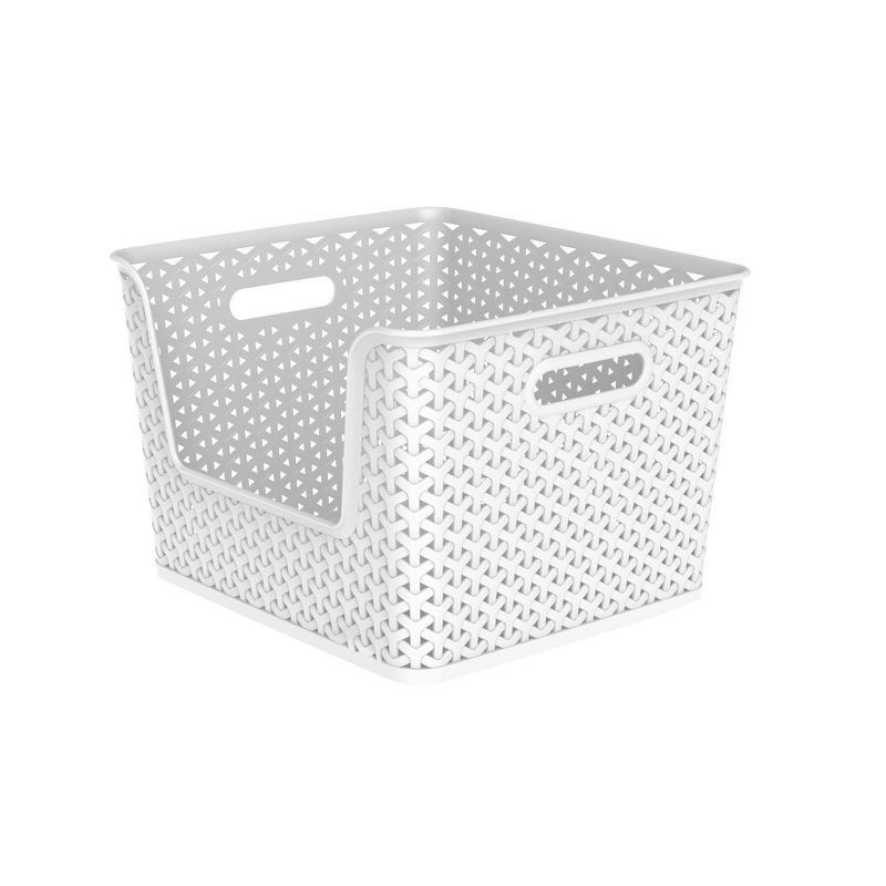 slide 1 of 6, Y-Weave Easy Access Storage Bin White - Brightroom™: Polypropylene, 15 Volume, 13" Cube Compatible, Rectangle Shape, 1 ct