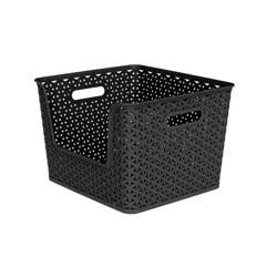 Y-Weave Easy Access Storage Bin Black - Brightroom™: 16 Volume, 13" Cube Compatible, Polypropylene, Nesting, Rectangle Shape