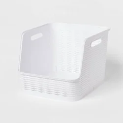 Wave Open Front Bin White - Brightroom™: Stackable, 21L Capacity, Fits 13" Cube Storage System