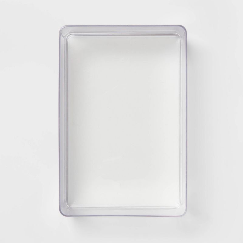 slide 3 of 5, 9"x6"x3.25" Large Plastic Bathroom Tray Clear - Brightroom™: Organizer, Stackable Storage, Hand Washable, 1 ct