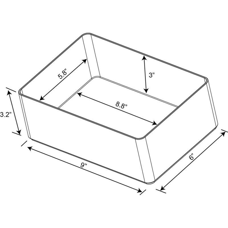 slide 5 of 5, 9"x6"x3.25" Large Plastic Bathroom Tray Clear - Brightroom™: Organizer, Stackable Storage, Hand Washable, 1 ct