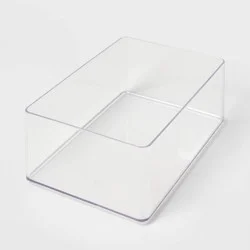 9"x6"x3.25" Large Plastic Bathroom Tray Clear - Brightroom™: Organizer, Stackable Storage, Hand Washable