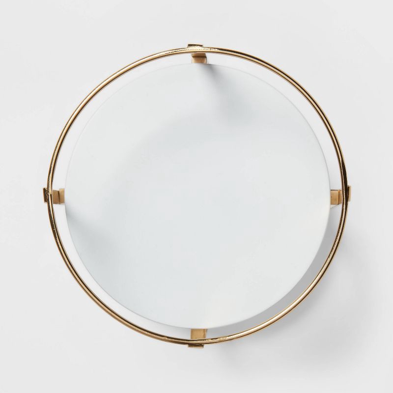 slide 3 of 4, 10" x 5.7" Round Metal Countertop Turntable Brass - Brightroom™: Bathroom Organizer Tray, Iron, Spot Clean, 1 ct