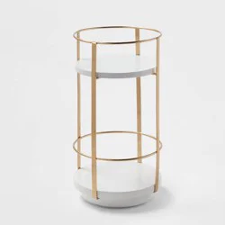 10" x 5.7" Round Metal Countertop Turntable Brass - Brightroom™: Bathroom Organizer Tray, Iron, Spot Clean