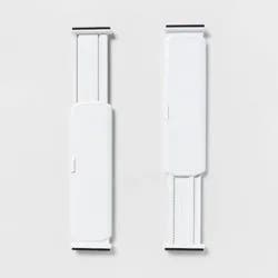 Set of 2 Plastic Drawer Dividers White - Brightroom™: Organizer for Clothes, Dresser Separator, ABS Material