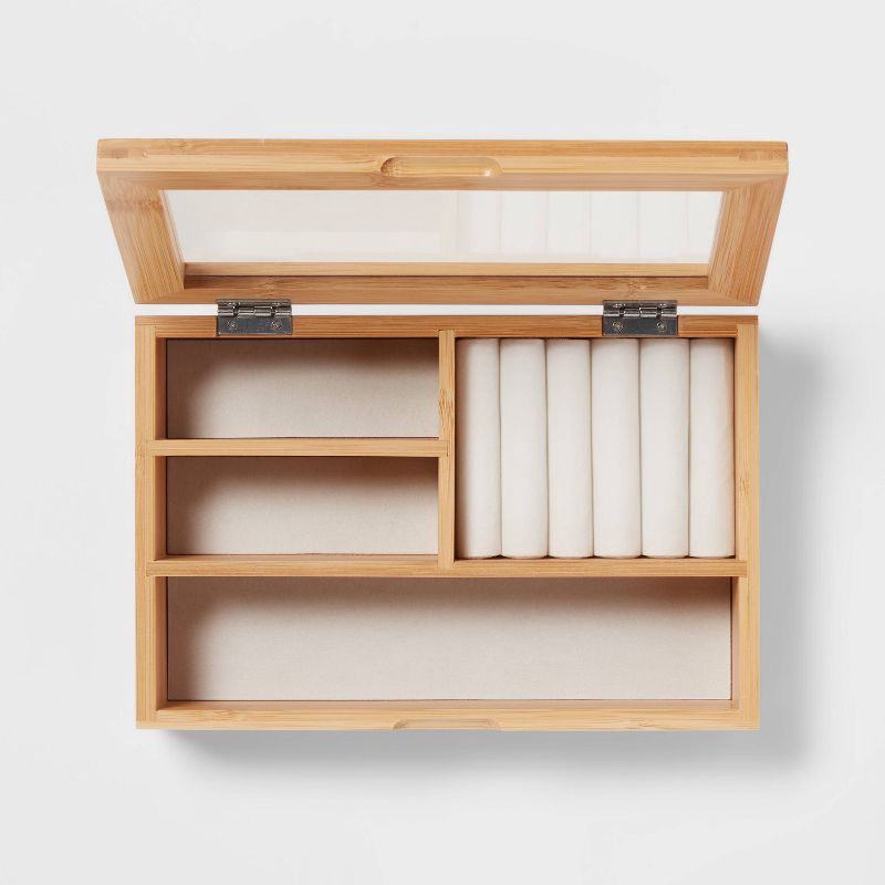 slide 3 of 3, 9" x 6" Bamboo Accessory Box with Acrylic Lid - Brightroom™, 1 ct