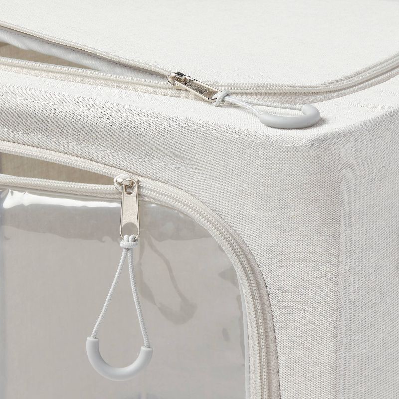 slide 3 of 4, Medium Set of 2 Zipper Fabric Storage Cubes Gray - Brightroom™: Clothing & Sweater Storage, Stackable, Collapsible, Handles, 1 ct