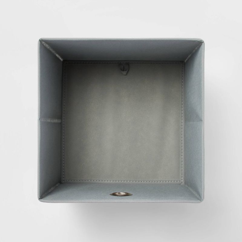 slide 2 of 3, 11" Fabric Cube Storage Bin Gray Floral - Room Essentials™: Multicolored, Collapsible, No Assembly Required, 1 ct