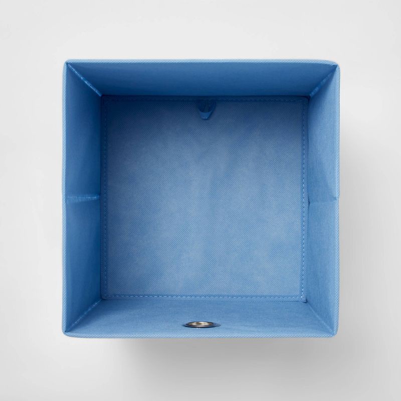 slide 3 of 3, 11" Fabric Cube Storage Bin Blue Floral - Room Essentials™: Multicolor Polyester Organizer, No Assembly Required, 1 ct