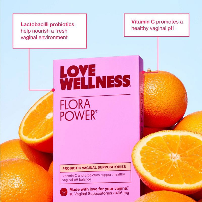 slide 5 of 7, Love Wellness Flora Power For Balanced Vaginal Bacteria & Odor Suppositories - 10ct, 10 ct