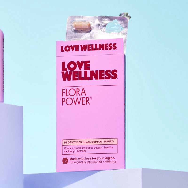 slide 6 of 7, Love Wellness Flora Power For Balanced Vaginal Bacteria & Odor Suppositories - 10ct, 10 ct