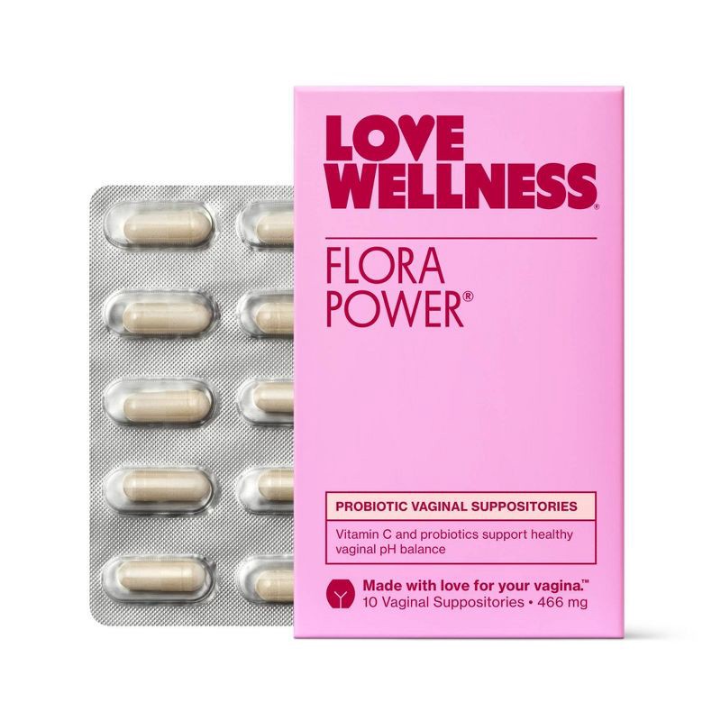 slide 1 of 7, Love Wellness Flora Power For Balanced Vaginal Bacteria & Odor Suppositories - 10ct, 10 ct