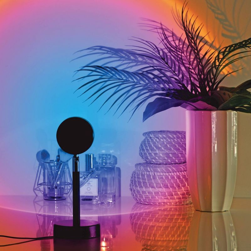 slide 1 of 3, RGB Sunset Projector Light with Remote Black - West & Arrow, 1 ct