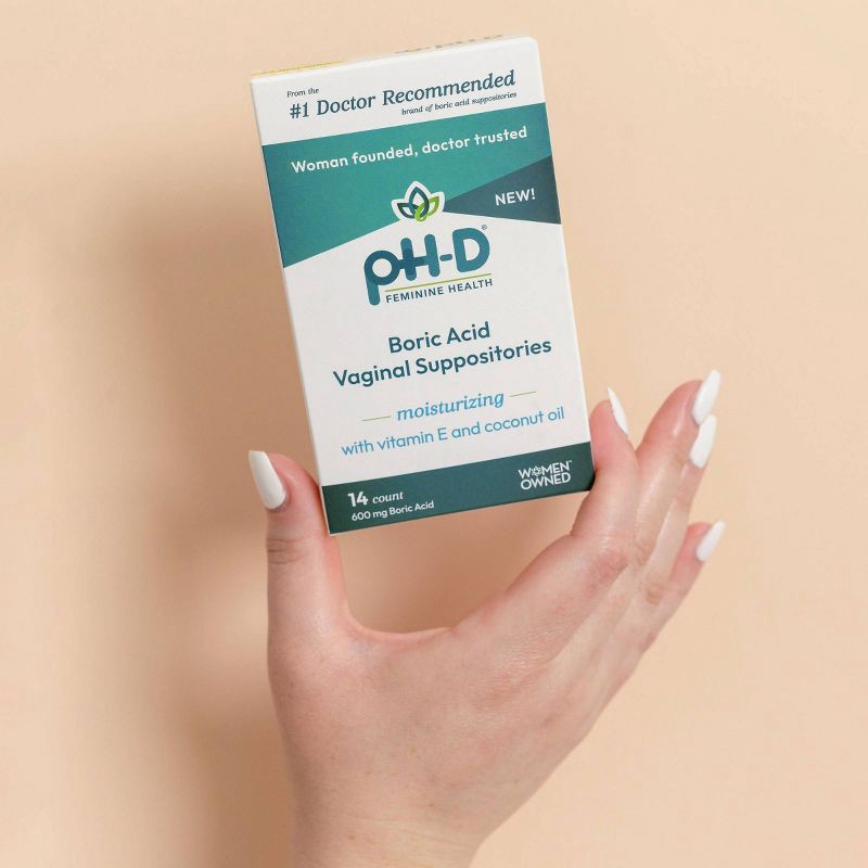 slide 4 of 9, pH-D Feminine Health Boric Acid + Moisturizing Suppository - 14ct, 14 ct