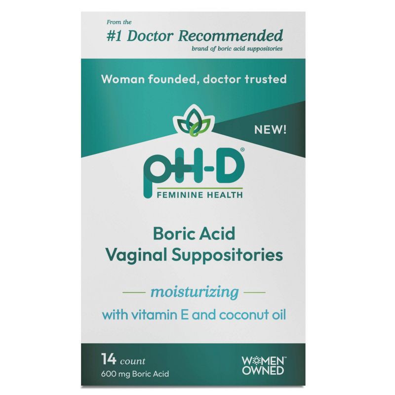 slide 1 of 9, pH-D Feminine Health Boric Acid + Moisturizing Suppository - 14ct, 14 ct