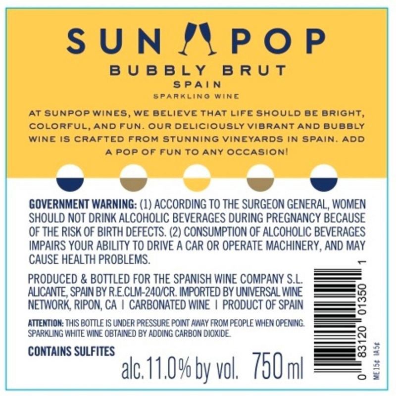 slide 6 of 6, SunPop Bubbly Brut - 750ml Bottle, 750 ml