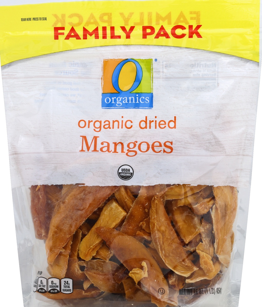 slide 2 of 2, O Orgnc Mangos Dried Family Pack, 16 oz
