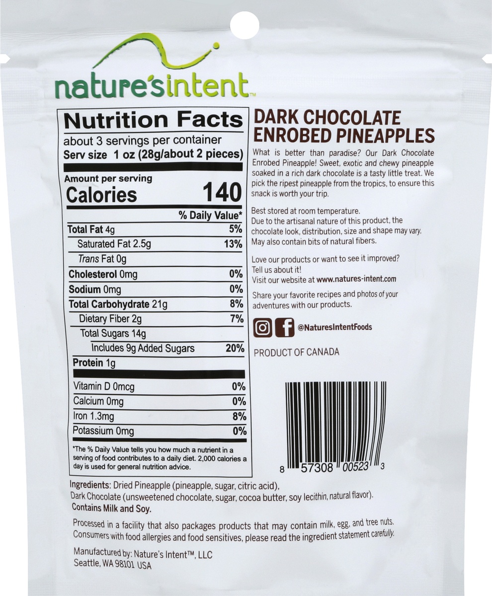 slide 2 of 7, Nature's Intent Dark Chocolate Enrobed Dried Pineapple, 