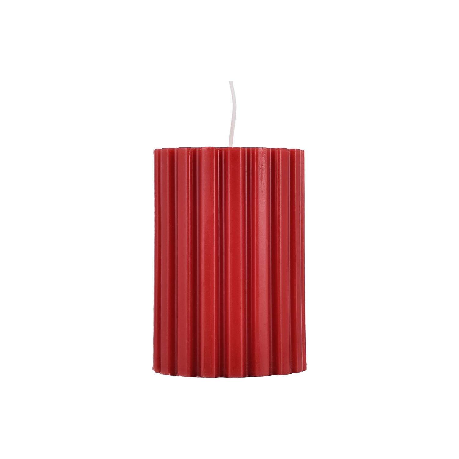 slide 1 of 1, DIG Living Red Fluted Pillar Candle, 1 ct