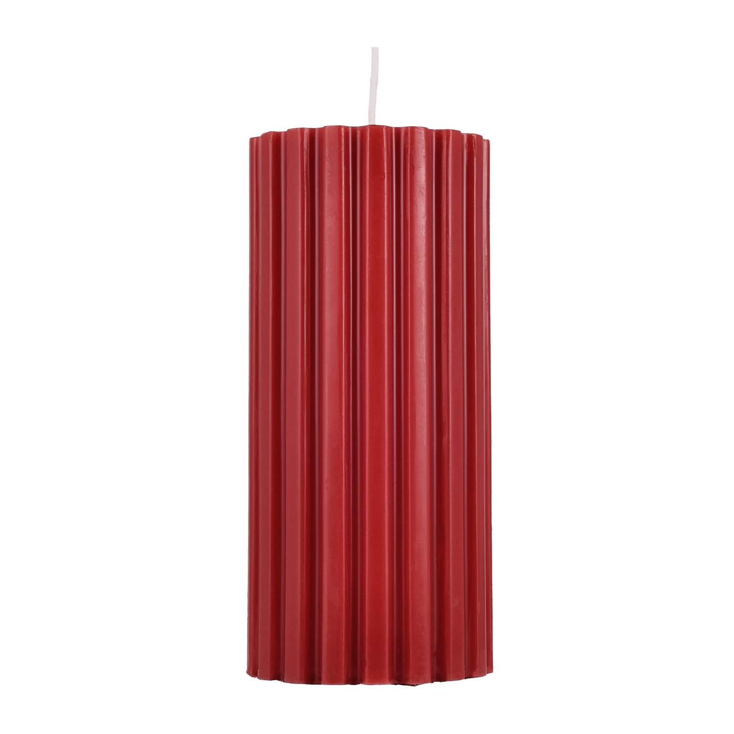 slide 1 of 1, DIG Living Red Fluted Tall Pillar, 1 ct