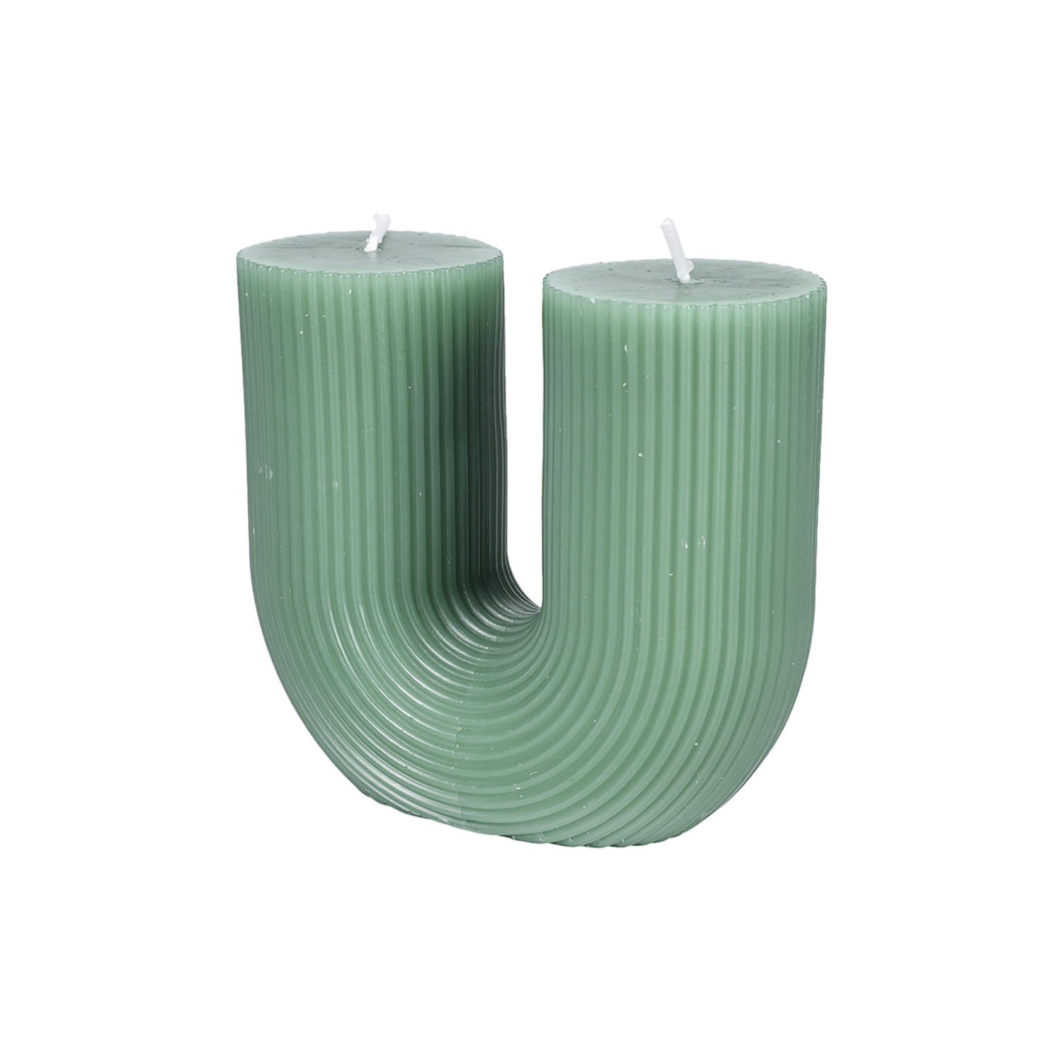 slide 1 of 1, U Shape Candle Grn Unscented, 1 ct