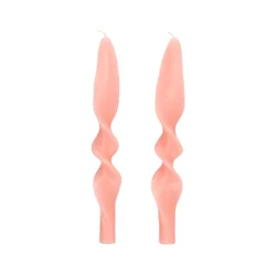 Wide Twist Tapers 2pk Blush Unscented
