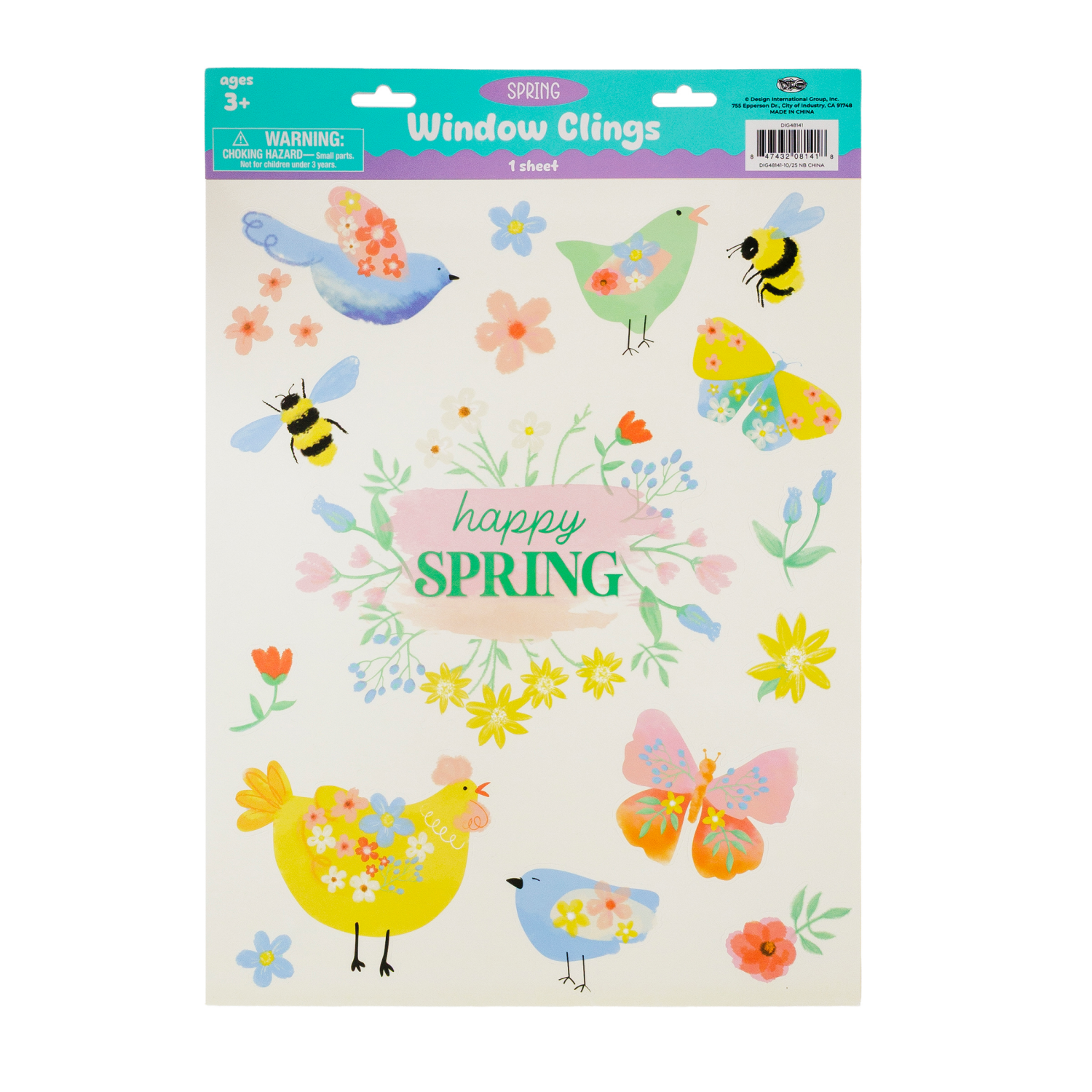 slide 5 of 7, Window Cling, Easter, 12in X 17in, Assorted Designs, 17 in