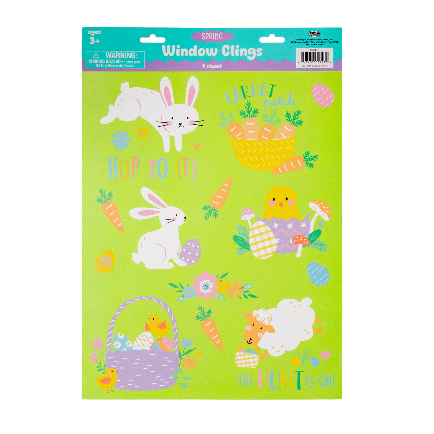 slide 7 of 7, Window Cling, Easter, 12in X 17in, Assorted Designs, 17 in