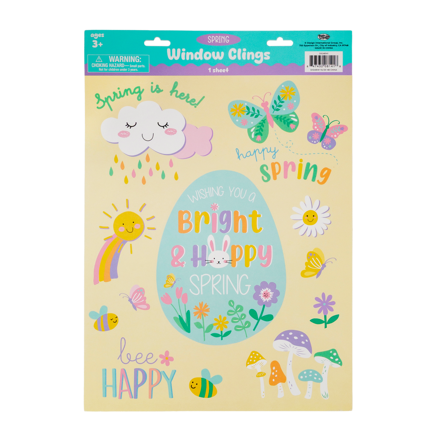 slide 4 of 7, Window Cling, Easter, 12in X 17in, Assorted Designs, 17 in