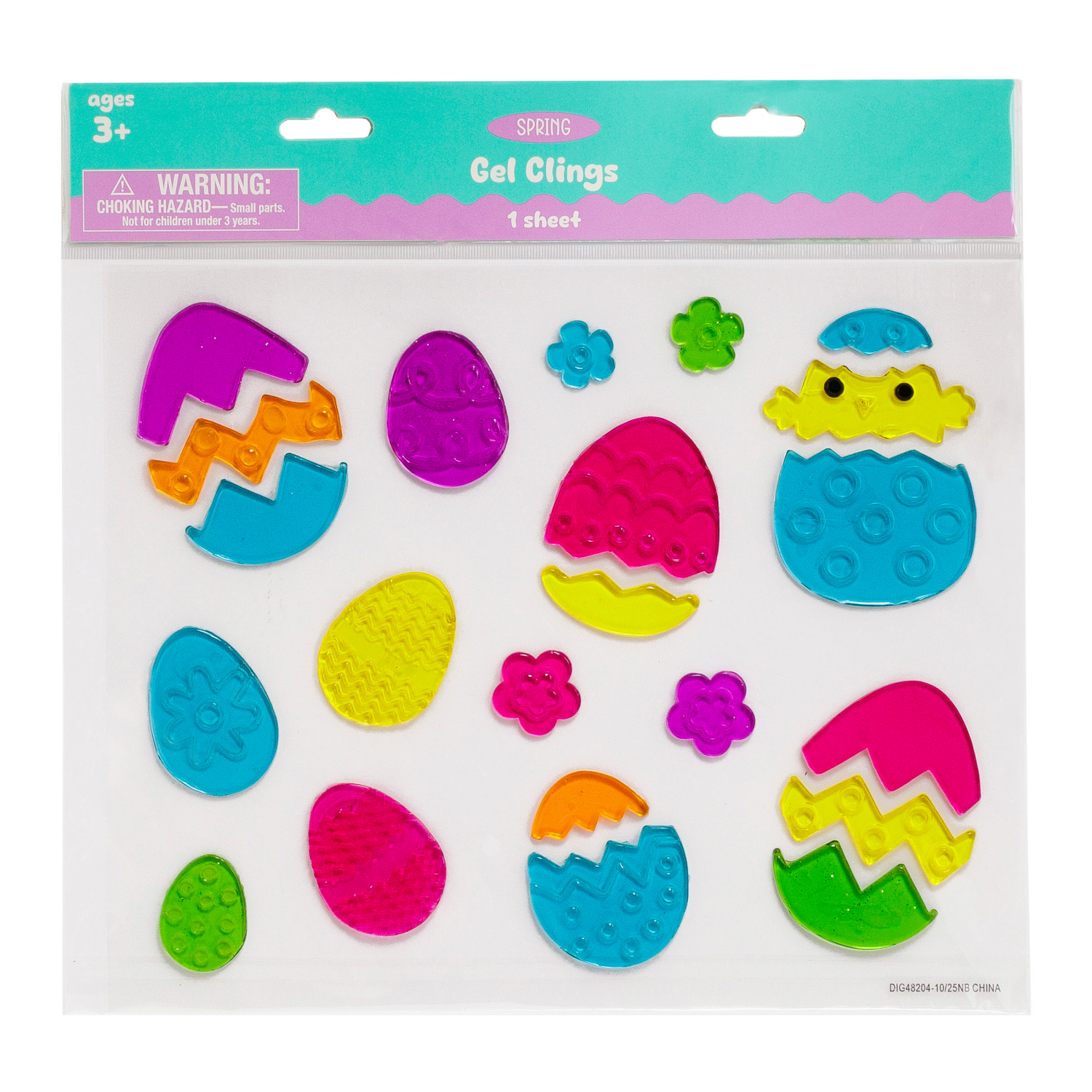 slide 3 of 7, Window Gel Cling, Easter, 11.5 In X 12 In, Assorted Designs, 1 ct