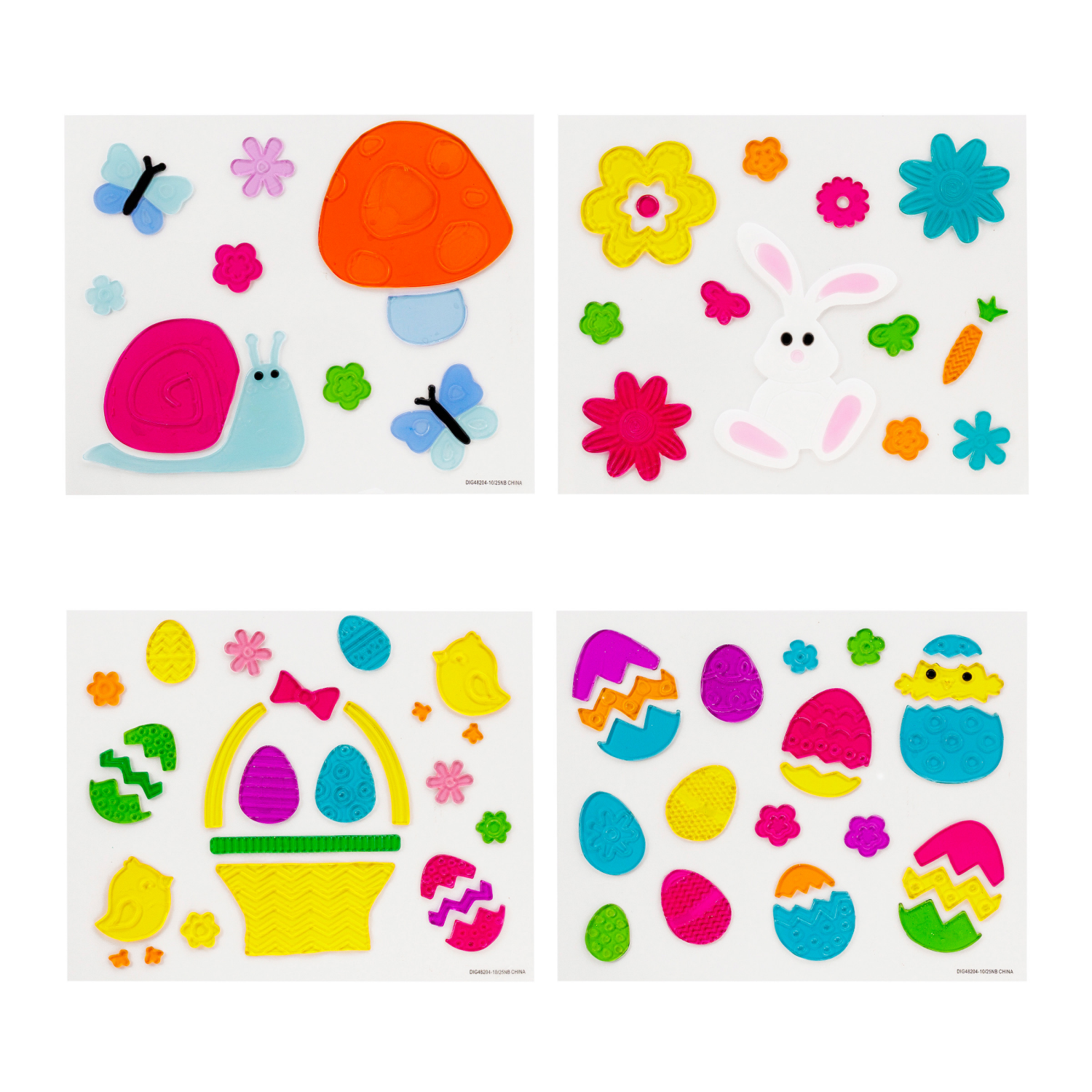 slide 7 of 7, Window Gel Cling, Easter, 11.5 In X 12 In, Assorted Designs, 1 ct