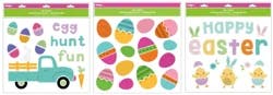 Window Gel Cling, Easter, 11.5 In X 12 In, Assorted Designs