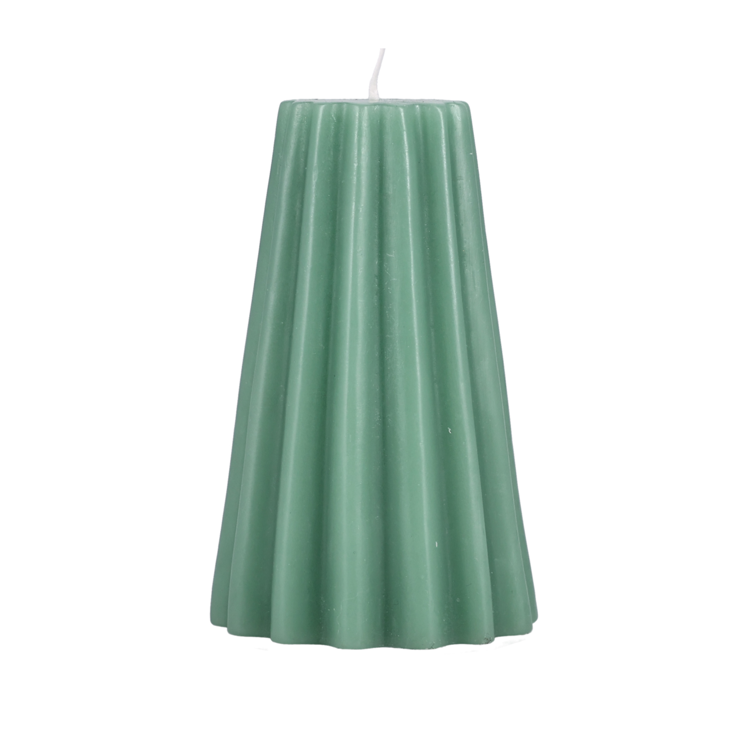 slide 2 of 2, DIG Living Green Ribbed Cone Pillar Candle, 1 ct