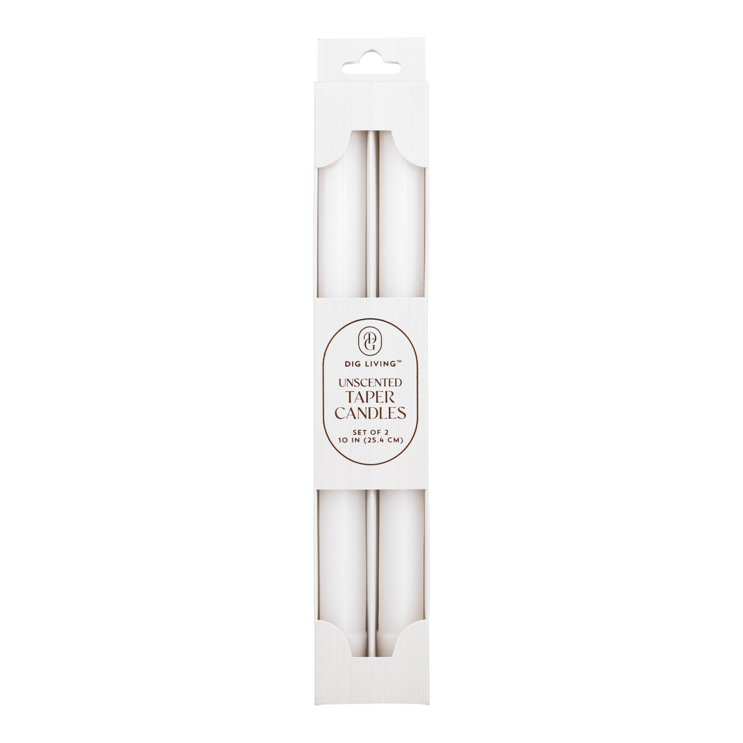 slide 1 of 2, DIG Living White Hex Taper Candles 2 Pack, 2 ct
