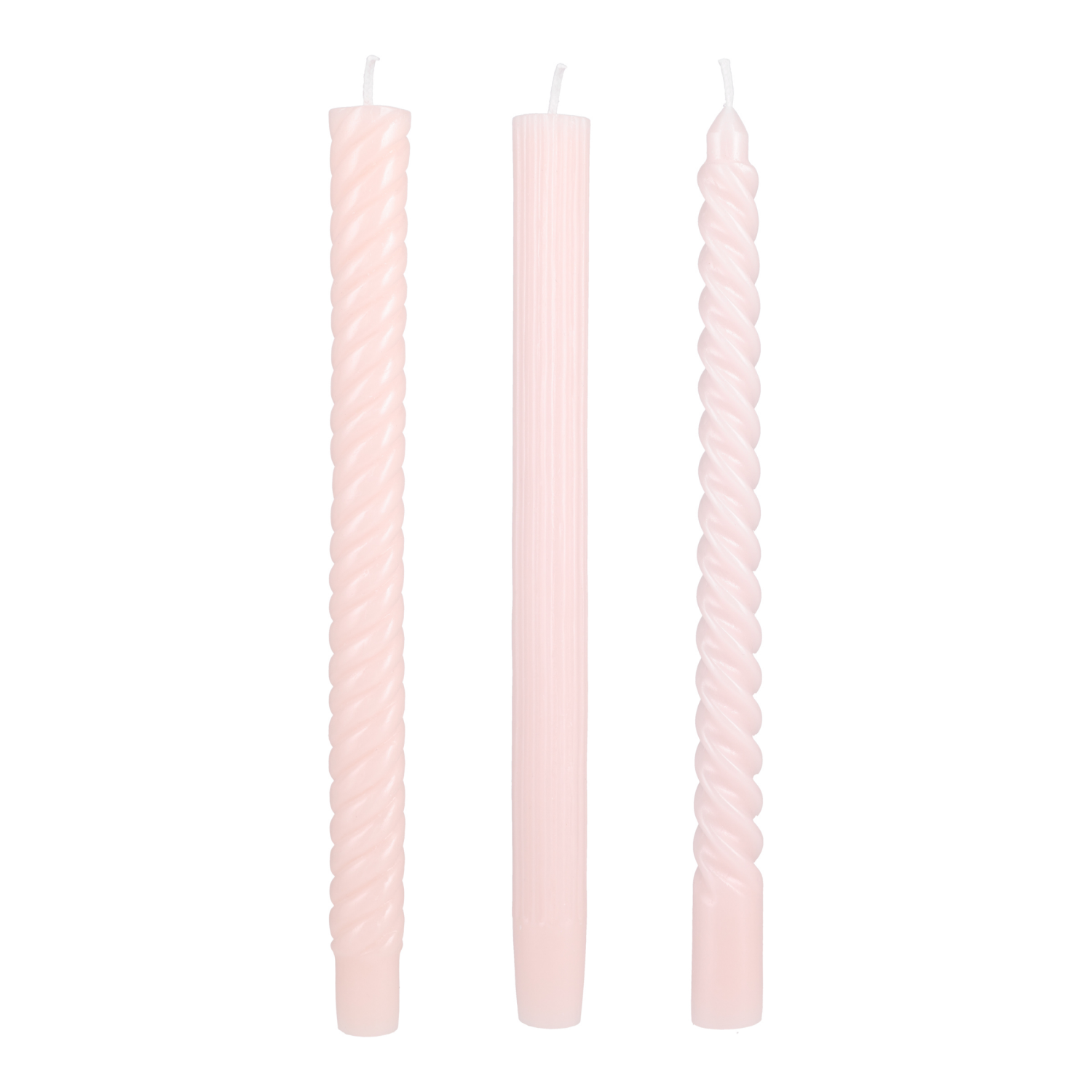 slide 3 of 3, DIG Living Pale Blush Assorted Shape Tapers 3 Pack, 3 ct
