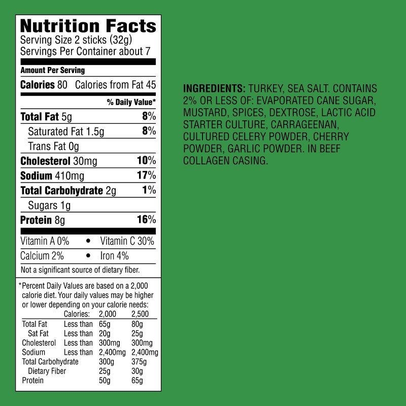 slide 4 of 4, Turkey Sausage 8g Protein Snack Sticks - 8oz - Good & Gather™, 8 gram, 8 oz