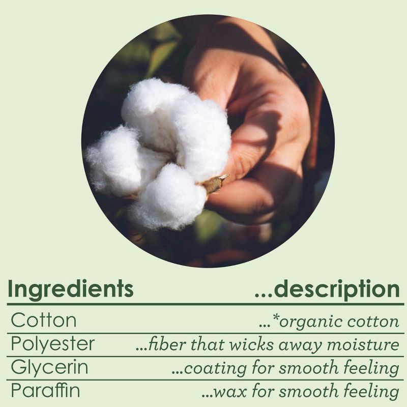 slide 5 of 10, L . Organic Cotton Full Size Tampons - Regular - 30ct, 30 ct